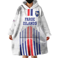 Custom Faroe Islands Football Wearable Blanket Hoodie Go Champion White Version