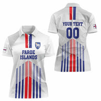 Custom Faroe Islands Football Women Polo Shirt Go Champion White Version