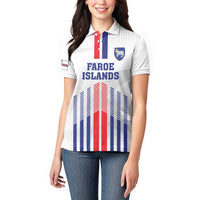 Custom Faroe Islands Football Women Polo Shirt Go Champion White Version