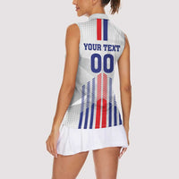 Custom Faroe Islands Football Women Sleeveless Polo Shirt Go Champion White Version