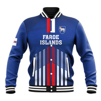 Custom Faroe Islands Football Baseball Jacket Go Champion Blue Version