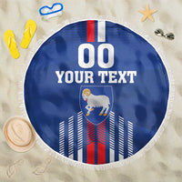 Custom Faroe Islands Football Beach Blanket Go Champion Blue Version