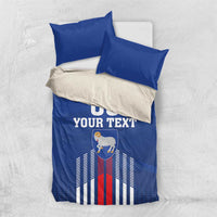 Custom Faroe Islands Football Bedding Set Go Champion Blue Version