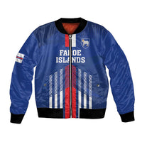 Custom Faroe Islands Football Bomber Jacket Go Champion Blue Version