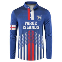 Custom Faroe Islands Football Button Sweatshirt Go Champion Blue Version