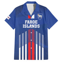 Custom Faroe Islands Football Family Matching Off Shoulder Maxi Dress and Hawaiian Shirt Go Champion Blue Version