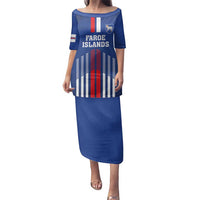 Custom Faroe Islands Football Family Matching Puletasi and Hawaiian Shirt Go Champion Blue Version