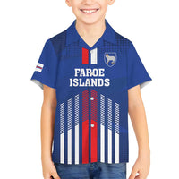 Custom Faroe Islands Football Family Matching Summer Maxi Dress and Hawaiian Shirt Go Champion Blue Version