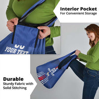 Custom Faroe Islands Football Grocery Bag Go Champion Blue Version