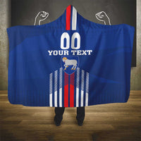 Custom Faroe Islands Football Hooded Blanket Go Champion Blue Version