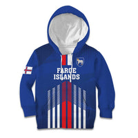 Custom Faroe Islands Football Kid Hoodie Go Champion Blue Version