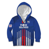 Custom Faroe Islands Football Kid Hoodie Go Champion Blue Version