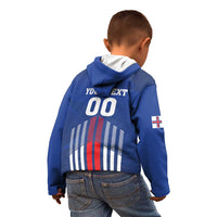 Custom Faroe Islands Football Kid Hoodie Go Champion Blue Version