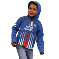 Custom Faroe Islands Football Kid Hoodie Go Champion Blue Version