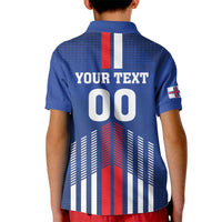 Custom Faroe Islands Football Kid Polo Shirt Go Champion Blue Version