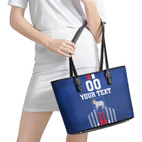 Custom Faroe Islands Football Leather Tote Bag Go Champion Blue Version