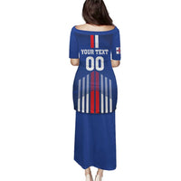 Custom Faroe Islands Football Puletasi Go Champion Blue Version