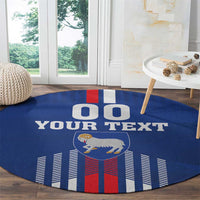 Custom Faroe Islands Football Round Carpet Go Champion Blue Version