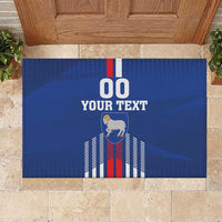 Custom Faroe Islands Football Rubber Doormat Go Champion Blue Version