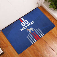 Custom Faroe Islands Football Rubber Doormat Go Champion Blue Version