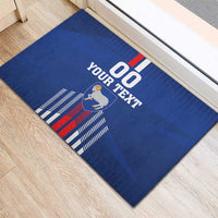 Custom Faroe Islands Football Rubber Doormat Go Champion Blue Version