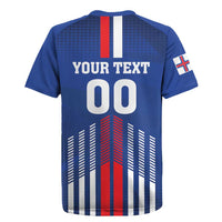 Custom Faroe Islands Football Rugby Jersey Go Champion Blue Version