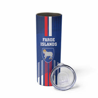 Custom Faroe Islands Football Skinny Tumbler Go Champion Blue Version
