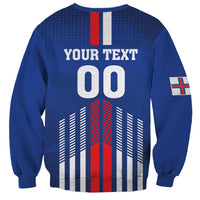 Custom Faroe Islands Football Sweatshirt Go Champion Blue Version