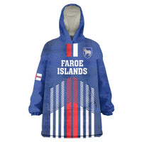 Custom Faroe Islands Football Wearable Blanket Hoodie Go Champion Blue Version