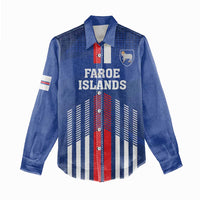 Custom Faroe Islands Football Women Casual Shirt Go Champion Blue Version