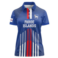 Custom Faroe Islands Football Women Polo Shirt Go Champion Blue Version