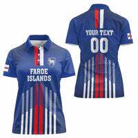 Custom Faroe Islands Football Women Polo Shirt Go Champion Blue Version