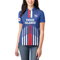 Custom Faroe Islands Football Women Polo Shirt Go Champion Blue Version