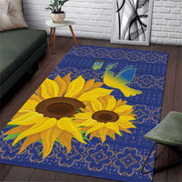 Ukraine Peace Dove Area Rug Ukraine Sunflower With Folk Patterns - Wonder Print Shop