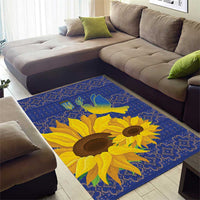 Ukraine Peace Dove Area Rug Ukraine Sunflower With Folk Patterns - Wonder Print Shop