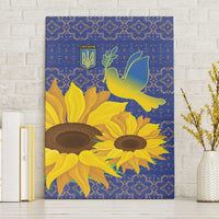 Ukraine Peace Dove Canvas Wall Art Ukraine Sunflower With Folk Patterns - Wonder Print Shop