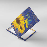 Ukraine Peace Dove Canvas Wall Art Ukraine Sunflower With Folk Patterns - Wonder Print Shop