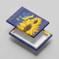 Ukraine Peace Dove Canvas Wall Art Ukraine Sunflower With Folk Patterns - Wonder Print Shop