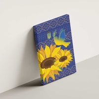 Ukraine Peace Dove Canvas Wall Art Ukraine Sunflower With Folk Patterns - Wonder Print Shop