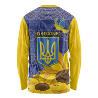 Ukraine Peace Dove Long Sleeve Shirt Ukraine Sunflower With Folk Patterns - Wonder Print Shop