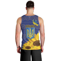 Ukraine Peace Dove Men Tank Top Ukraine Sunflower With Folk Patterns - Wonder Print Shop