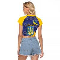 Ukraine Peace Dove Raglan Cropped T Shirt Ukraine Sunflower With Folk Patterns - Wonder Print Shop