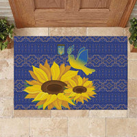 Ukraine Peace Dove Rubber Doormat Ukraine Sunflower With Folk Patterns - Wonder Print Shop