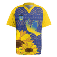 Ukraine Peace Dove Rugby Jersey Ukraine Sunflower With Folk Patterns - Wonder Print Shop
