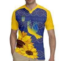 Ukraine Peace Dove Rugby Jersey Ukraine Sunflower With Folk Patterns - Wonder Print Shop