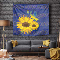 Ukraine Peace Dove Tapestry Ukraine Sunflower With Folk Patterns - Wonder Print Shop