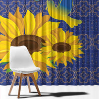 Ukraine Peace Dove Window Curtain Ukraine Sunflower With Folk Patterns - Wonder Print Shop