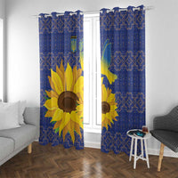 Ukraine Peace Dove Window Curtain Ukraine Sunflower With Folk Patterns - Wonder Print Shop