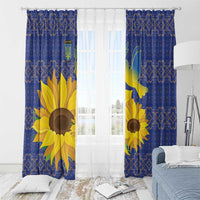 Ukraine Peace Dove Window Curtain Ukraine Sunflower With Folk Patterns - Wonder Print Shop