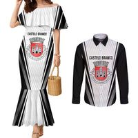 Personalized Castelo Branco Portugal Couples Matching Mermaid Dress and Long Sleeve Button Shirt Sporty Style - Wonder Print Shop